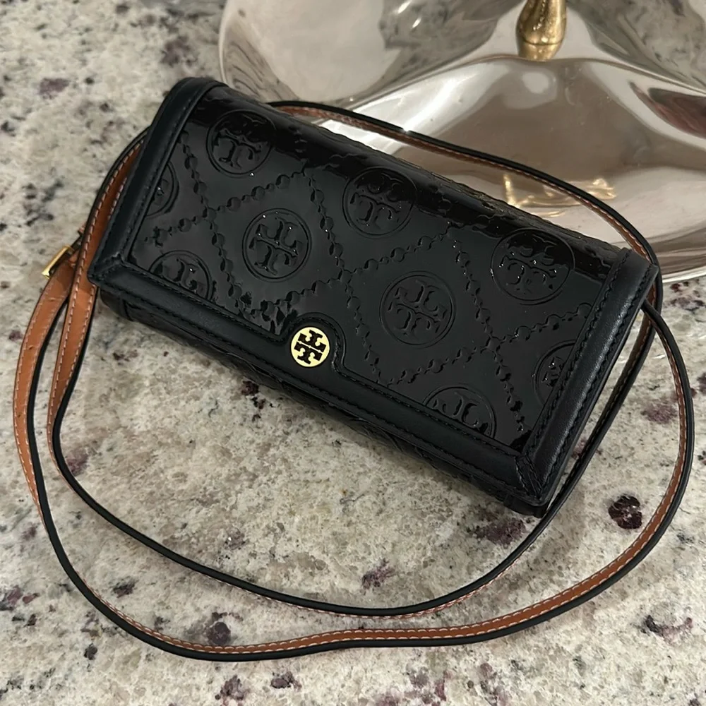 Tory Burch Black and Brown Crossbody Bag